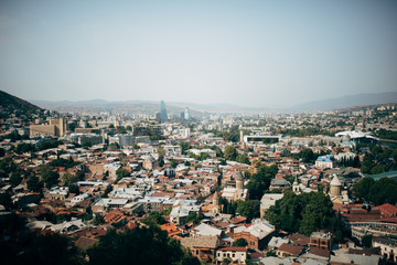 panorama from above to the old city of Tbilisi