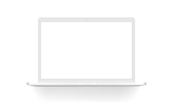 White laptop mock up - front view. Vector illustration