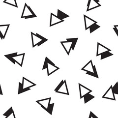 GEOMETRIC SEAMLESS VECTOR PATTERN. DOUBLE TRIANGLE TEXTURE. MEMPHIS DESIGN ART.