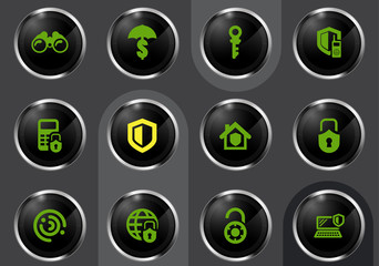 Security and protection icons set