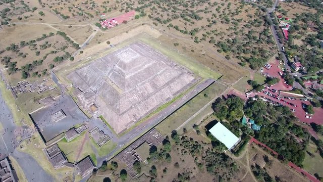 Aerial view of Teotihuacan, aztec pyramid - Mexico City