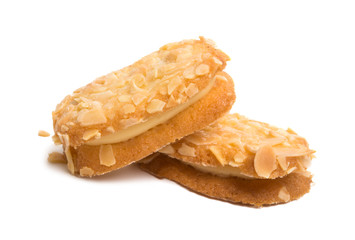 almond biscuits with cream isolated