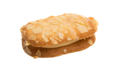 almond biscuits with cream isolated