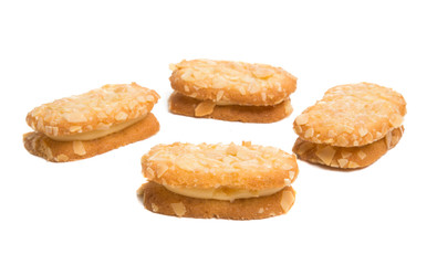 Fototapeta na wymiar almond biscuits with cream isolated