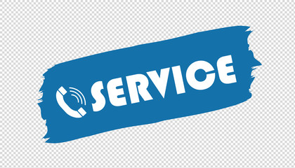 Service Telephone Brushstroke - Blue Vector Illustration - Isolated On Transparent Background