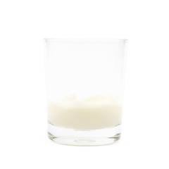 Glass shot of mayonnaise isolated