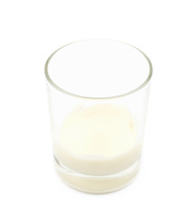 Glass shot of mayonnaise isolated