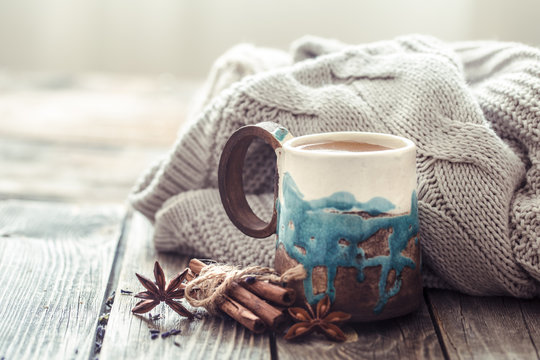 cup of tea with a sweater
