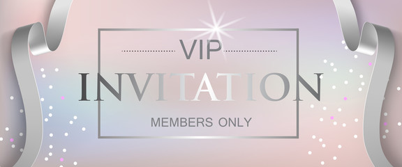VIP invitation members only lettering. Party invitation design. Typed text, calligraphy. For leaflets, labels, invitations, posters or banners.