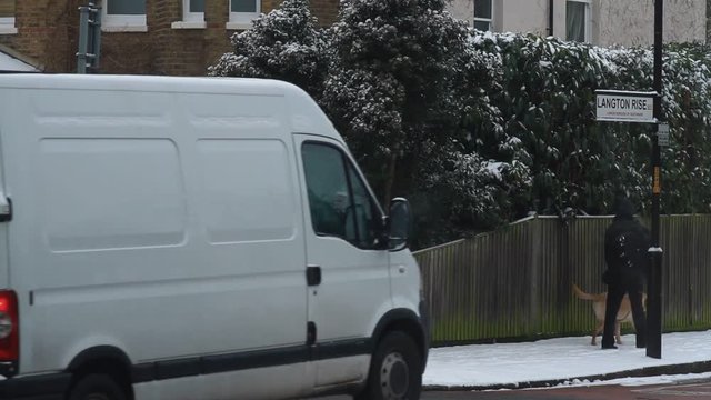 snowy roads london