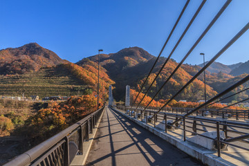 Fototapeta na wymiar 秋の八ッ場大橋の風景