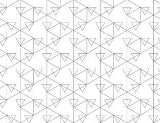 TRIANGLE CROSSING LINES GRID. SEAMLESS VECTOR PATTERN.