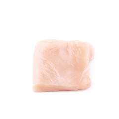 Slice of raw chicken meat isolated