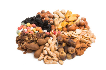 set of nuts isolated