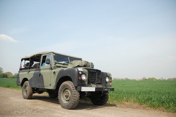 army  parked on countryside  