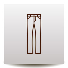jeans denim line vector icon on a realistic paper background with shadow