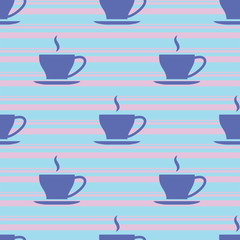 Seamless morning pattern with cups