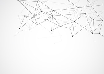 Abstract connecting dots and lines. Connection science background. Vector illustration