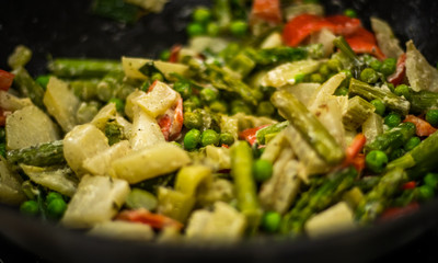 preparación de verduras