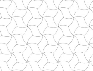 ARABIQUE FLORAL SEAMLESS VECTOR PATTERN. MONOCHROME DECORATIVE TEXTURE