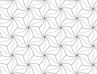 ARABIQUE FLORAL SEAMLESS VECTOR PATTERN. MONOCHROME DECORATIVE TEXTURE