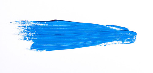 Blue brush stroke isolated over white background