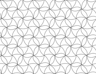 ARABIQUE FLORAL SEAMLESS VECTOR PATTERN. MONOCHROME DECORATIVE TEXTURE