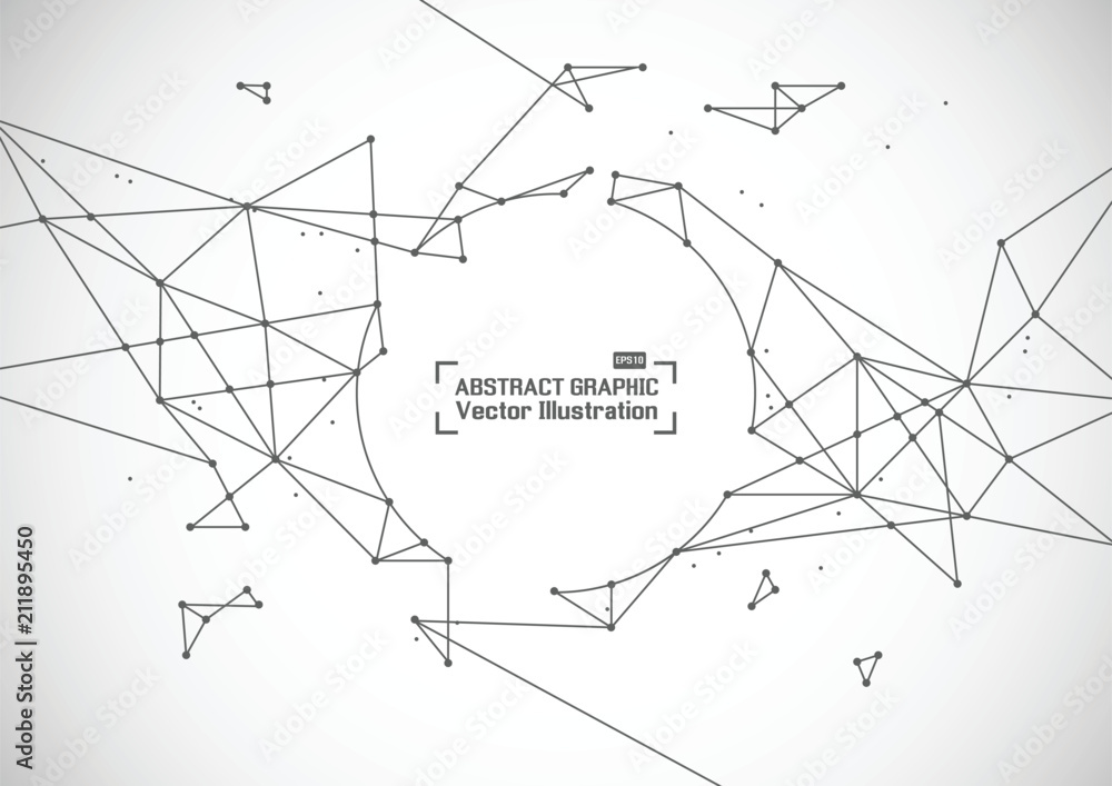 Aufkleber abstract connecting dots and lines. connection science background. vector illustration