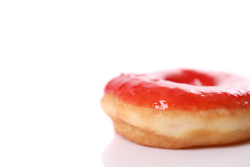 Strawberry Donut isolated on white background