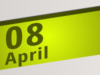 Date 08 April green Display Symbol