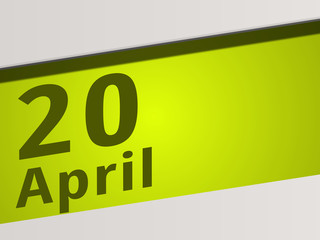 Date 20 April green Display Symbol