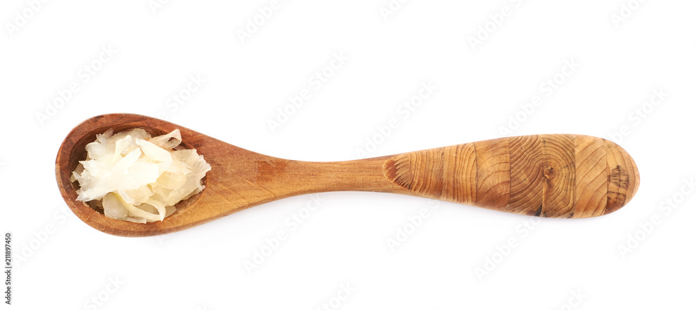 Wall mural wooden spoon of sauerkraut