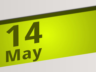 Date 14 May green Display Symbol