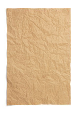 wrinkled paper at white background