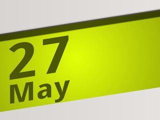 Date 27 May green Display Symbol