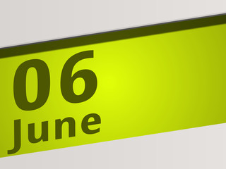 Date 06 June green Display Symbol