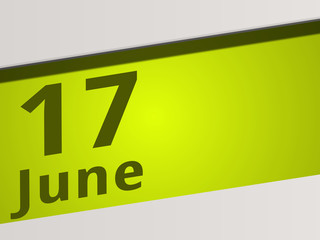 Date 17 June green Display Symbol