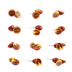 Sliced tamarillo fruit composition