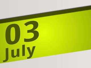 Date 03 July green Display Symbol