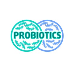 Obraz premium Probiotics logo. Concept of healthy nutrition ingredient for therapeutic purposes. simple flat style trend modern logotype graphic design isolated on white background