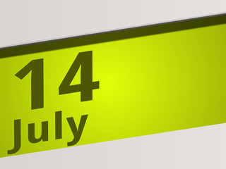 Date 14 July green Display Symbol