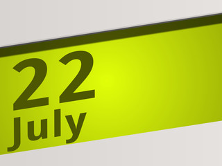 Date 22 July green Display Symbol