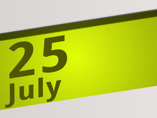 Date 25 July green Display Symbol