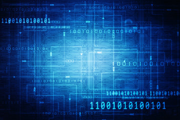 2d illustration Abstract futuristic electronic circuit technology background
