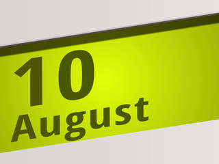 Date 10 August green Display Symbol