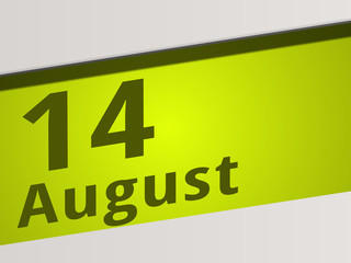 Date 14 August green Display Symbol