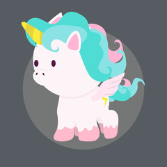 mini cute unicorn vector