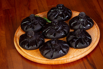 Black Khinkali with meat