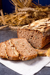 delicious and healthy home-made wholegrain bread with honey