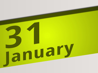 Date 31 January green Display Symbol